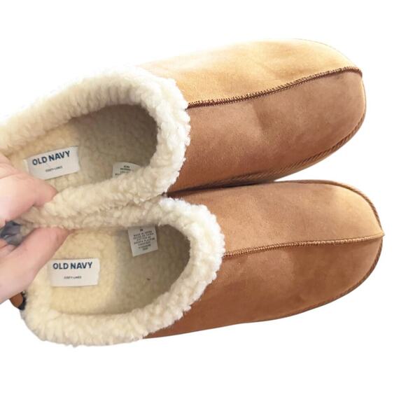 Old Navy ON Faux Sherpa Lined Platform Slippers Slip On Chestnut NWT Size 9 NEW - Picture 7 of 9